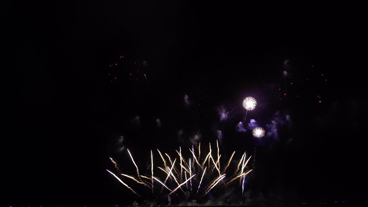 Colorful fireworks display night background