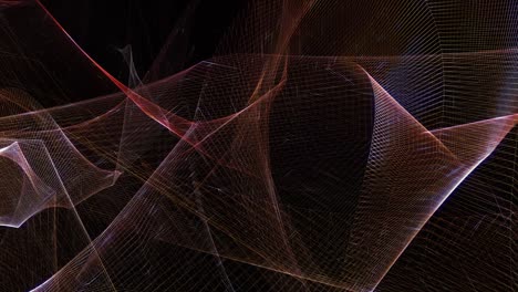 abstract fractal glow wire mesh flow from left to right with wavy  transform motion on black background.  4k 3d seamless loop  abstract wiremesh dynamic moving. concept of sci-fi futuristic animation.