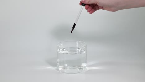 sequential ink drops into a clear water bowl