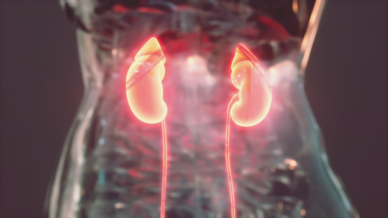 Human Body with Kidneys and Urinary Bladder