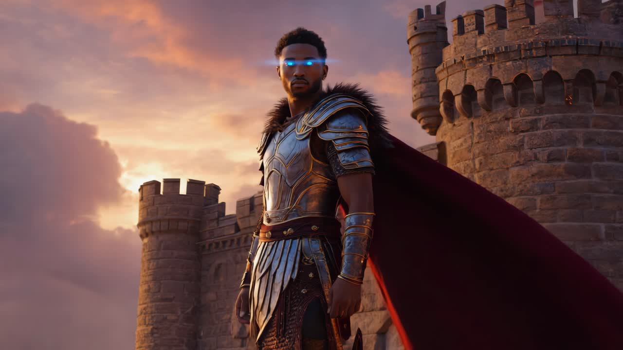 Fantasy warrior in armor