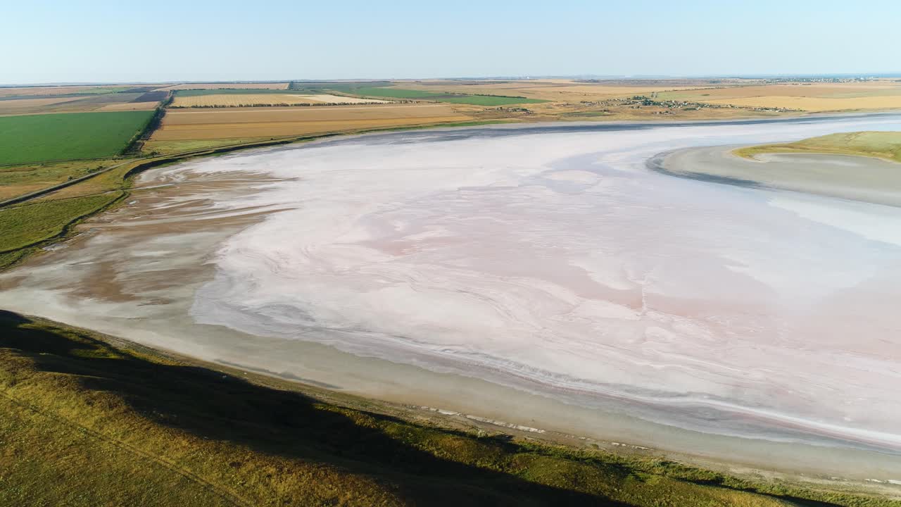 Pink Salt Lake Aerial View