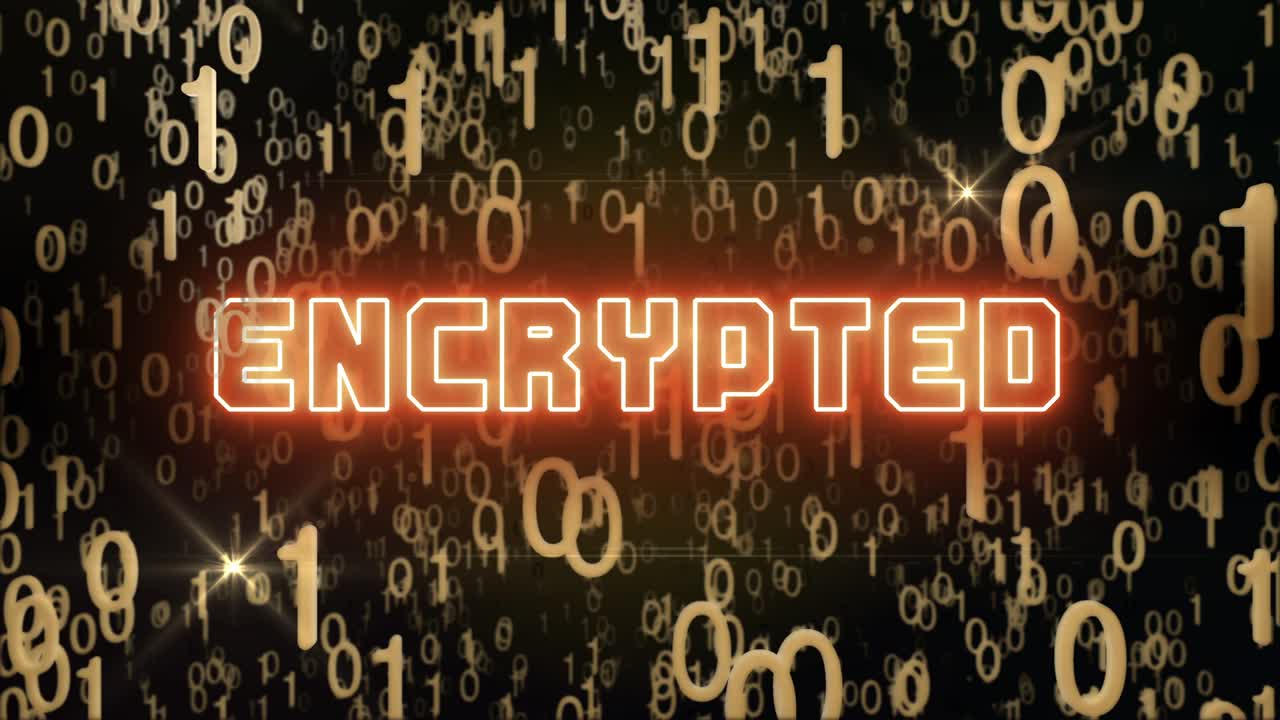 Golden Encrypted concept with digital code