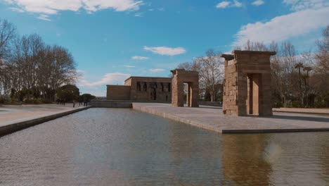 debod temple at west park in madrid - the templo de debod