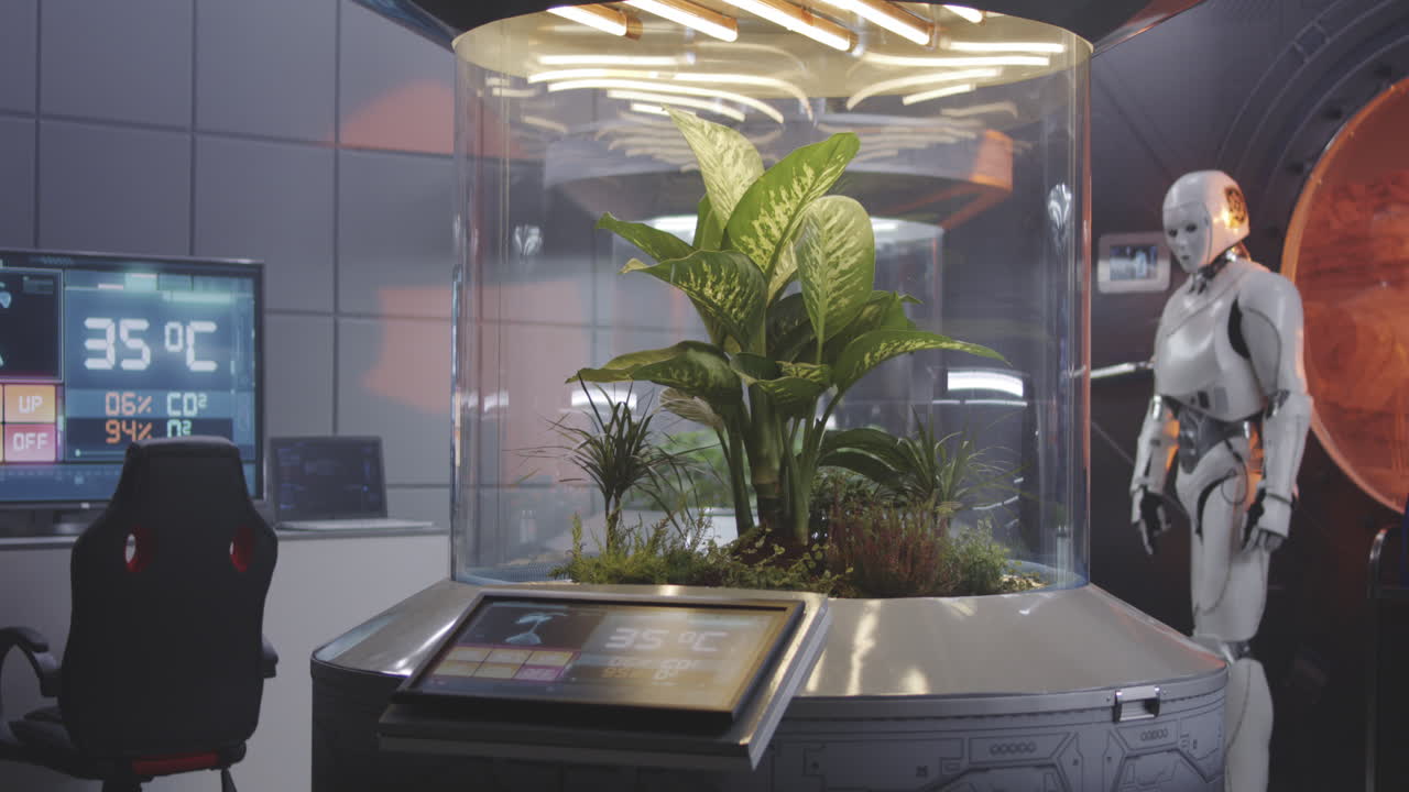 robot de seguimiento del crecimiento de las plantas en un entorno controlado