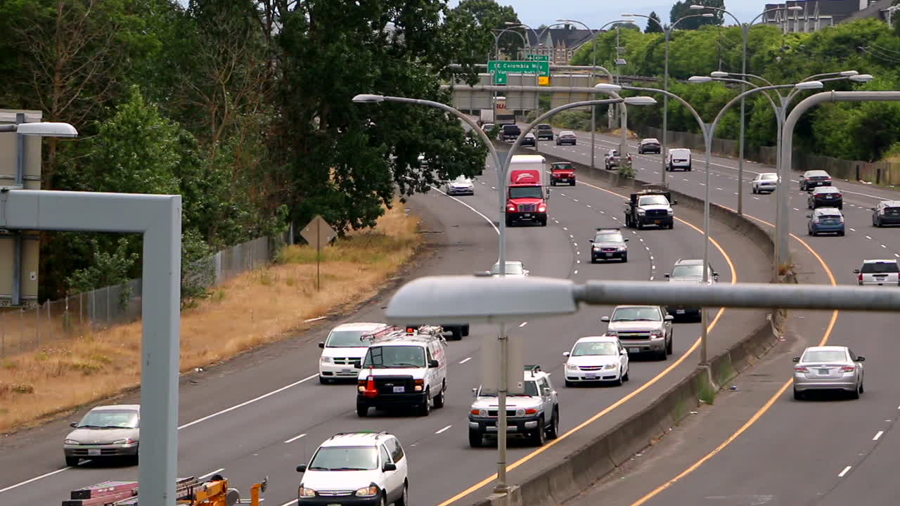 Traffic jam in downtown Vancouver, Washington