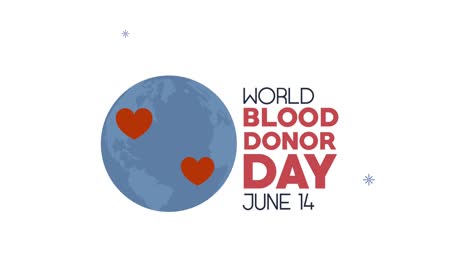 wereldbloeddonordag met een hart in de planeet.