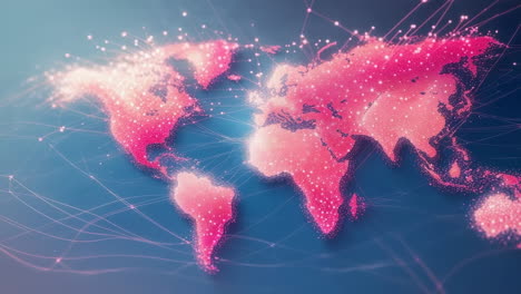 abstract global network world map with glowing connections