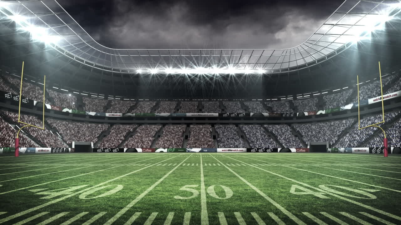 Animazione di flash che lampeggiano su stadio sportivo