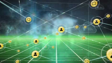 animación de la red de conexiones a través del procesamiento de datos
