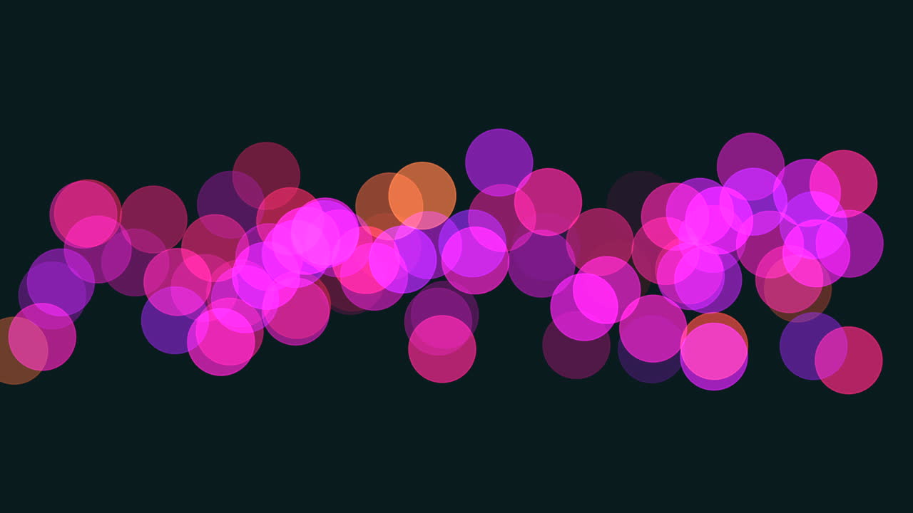 círculos vibrantes en un patrón circular flotante sobre un fondo negro