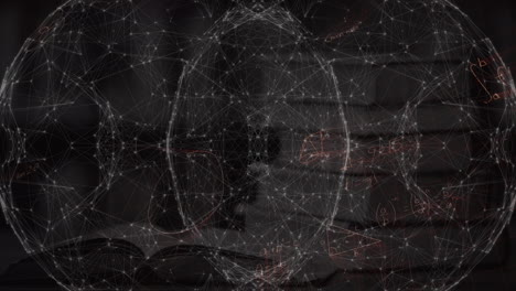animación de ecuaciones matemáticas y globo sobre libros