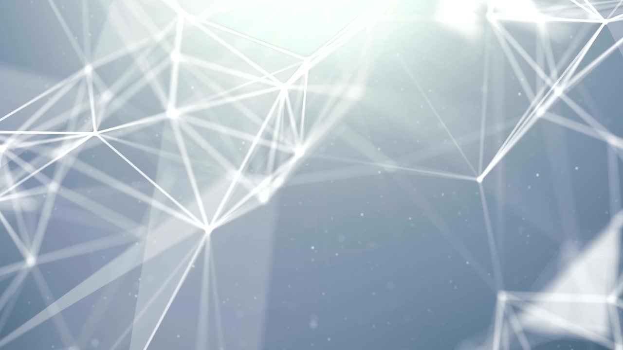 Clean White Plexus fantasy abstract technology and engineering background with original organic motion with moving numbers, lines and dots Plexus network background lines seamless loop animation