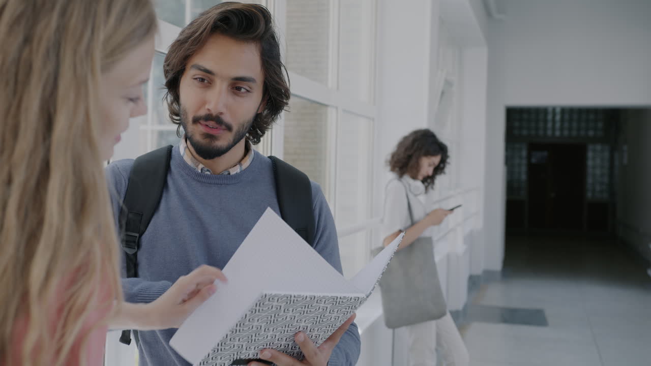 Students Talking in University Corridor