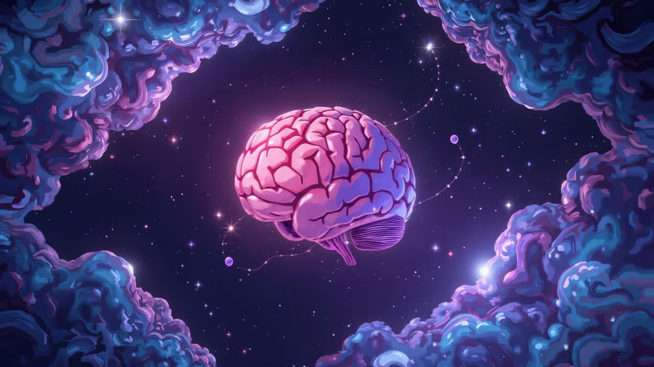 Cervello in una galassia cosmica