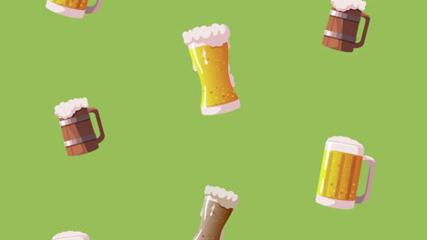 las cervezas las bebidas el patrón de celebración de la animación