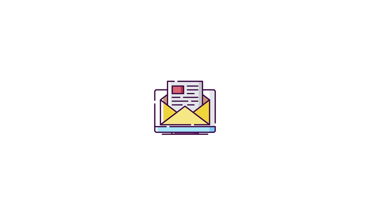 Notifica animata di messaggio email su monitor di computer