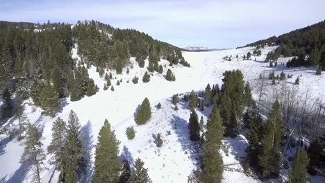 drone trucks right and reveals a lot gully in the hillside