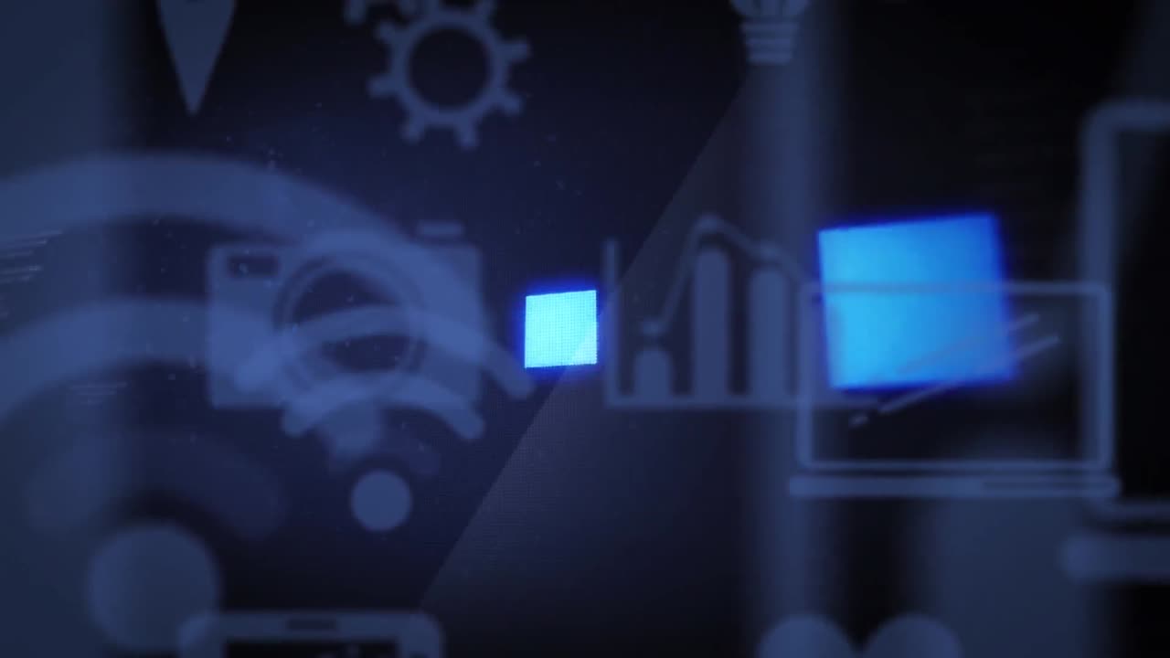 Animation of data loading ring on black background