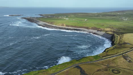 drone west of ireland wild atlantic way doolin beach on a november day