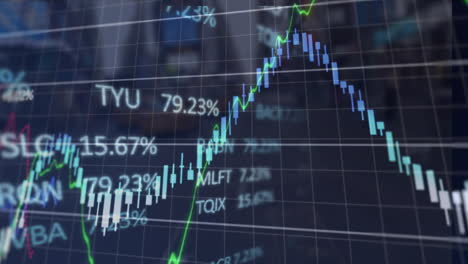 animación del procesamiento de datos financieros a través de la red