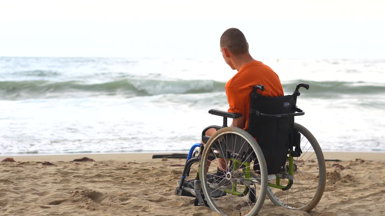 Person in a Wheelchair at the Beach