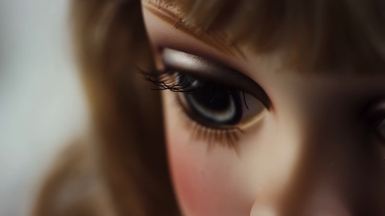 Close-up of a doll's eye