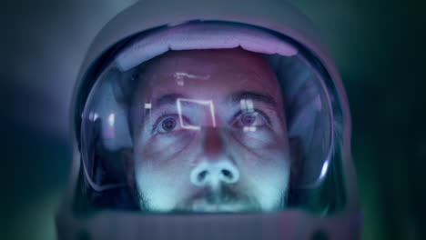astronaut in a futuristic helmet