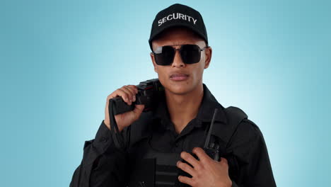 Guardia-De-Seguridad,-Cara-De-Estudio