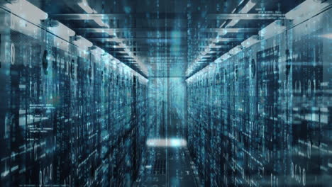animation of data processing and digital information flowing
