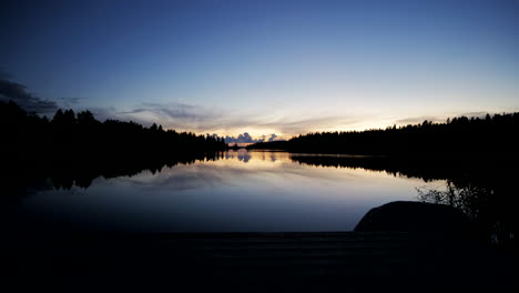 Time-lapse-of-tranquil-Nordic-summer-Night,-4K