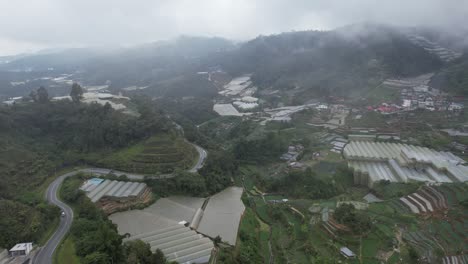 general landscape view of the brinchang district within the cameron highlands area of malaysia