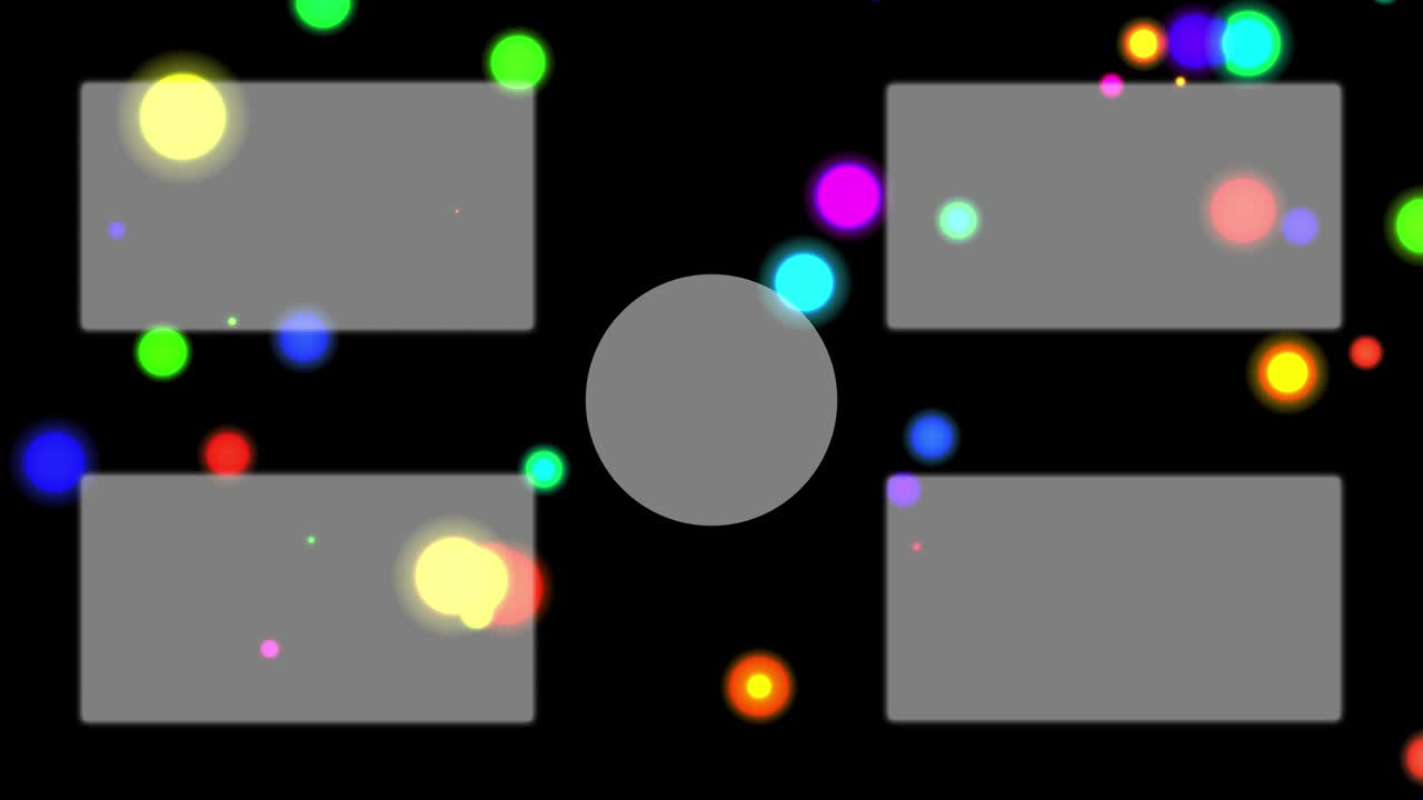 다채로운 공 구 끝 카드 끝 화면 모션 그래픽