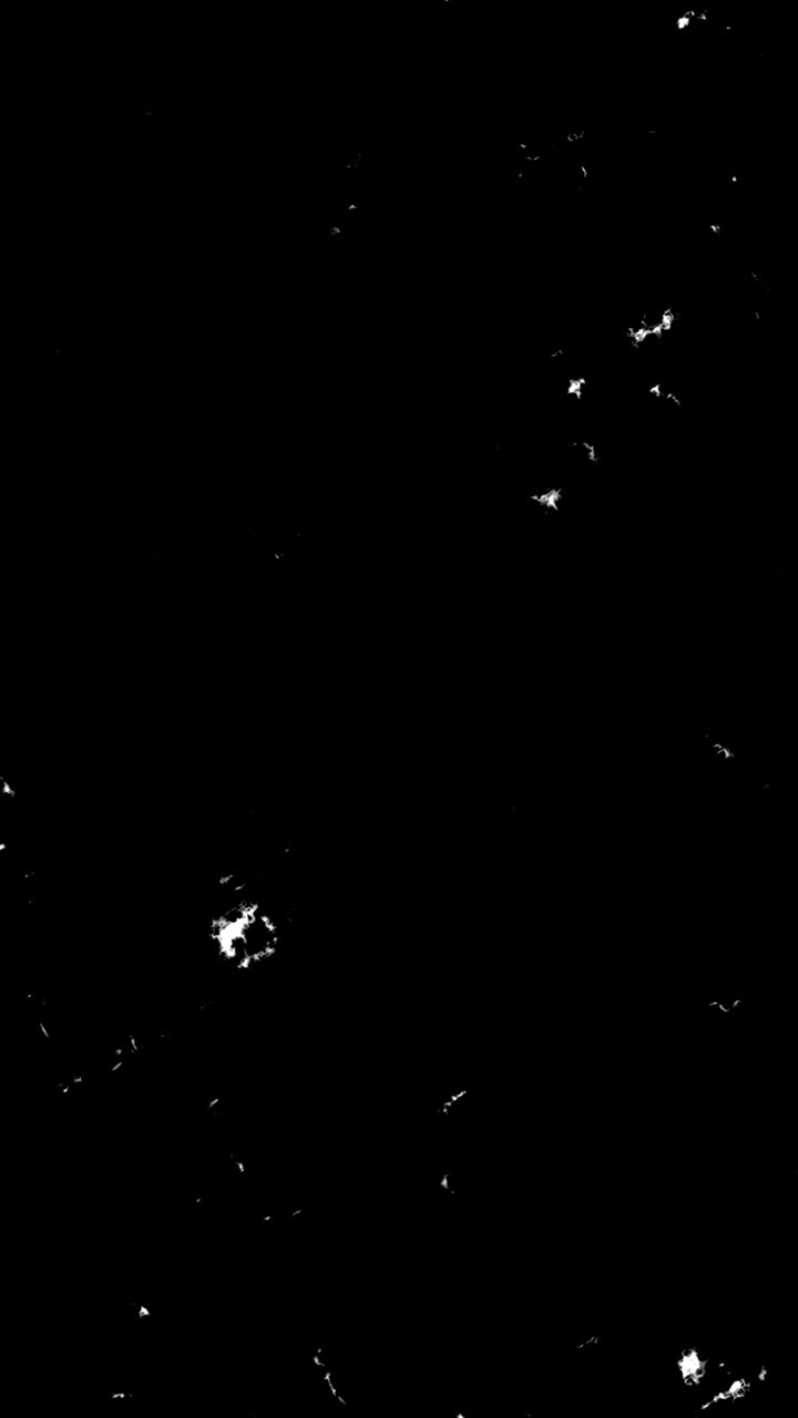 Flickering White Grunge Particles on Black Background