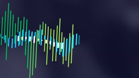 animación del procesamiento de datos financieros sobre un fondo oscuro