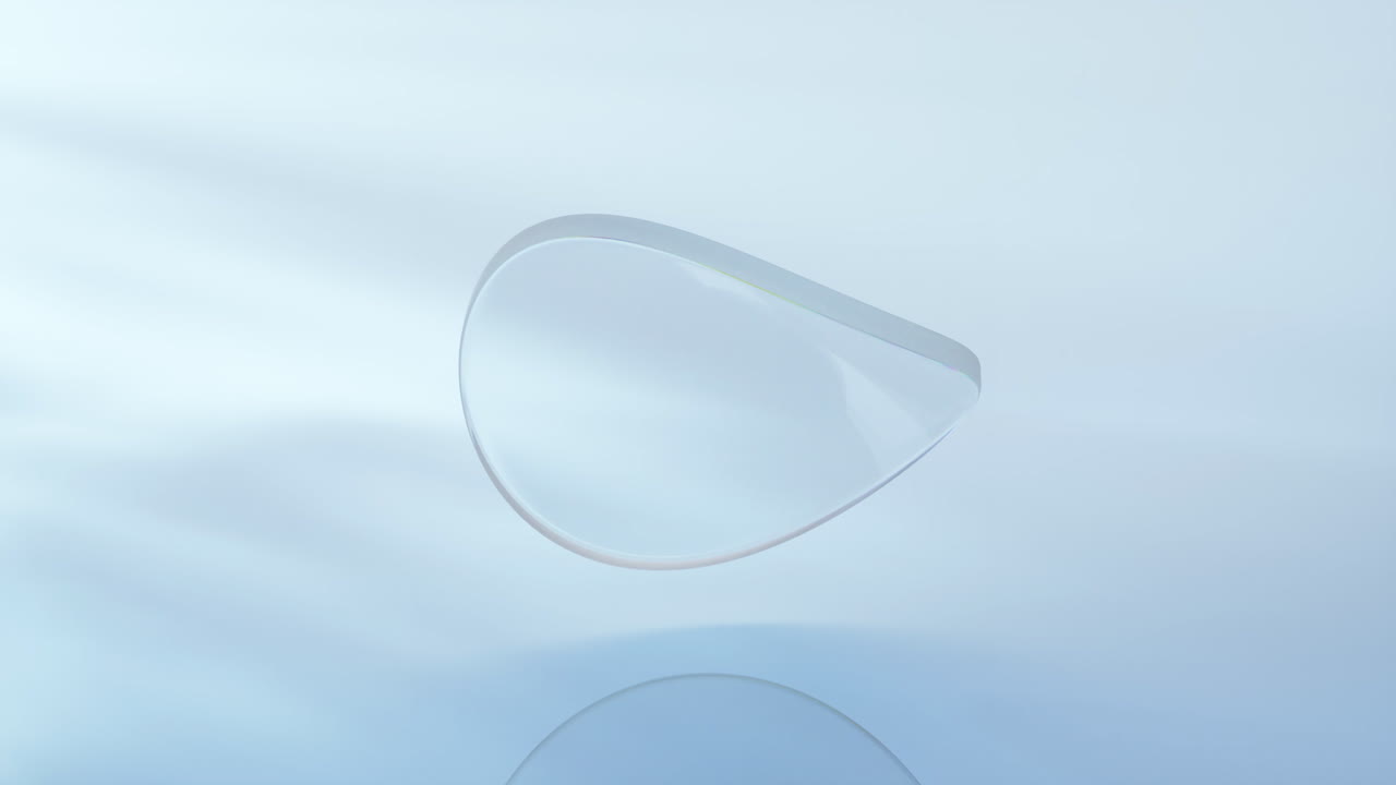 Curve glass with light illuminated, 3d rendering.