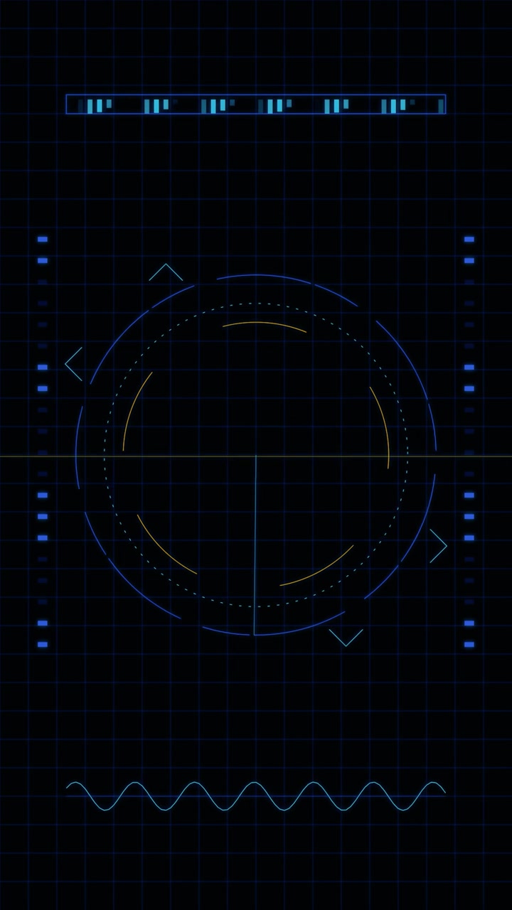 Futuristic Digital Radar Interface Scanning on Dark Background