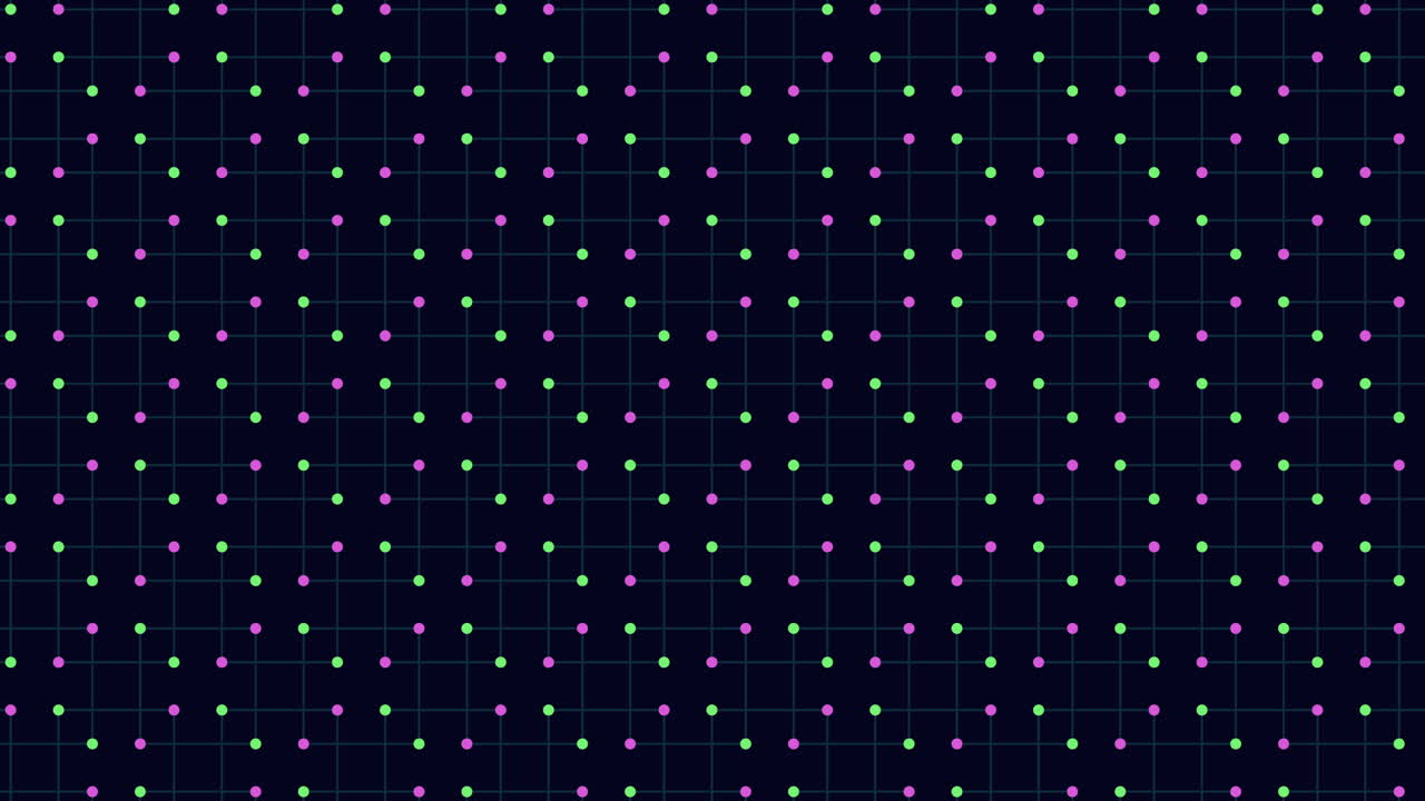 어두운 배경에 초록색과 파란색 점의 활기찬 격자