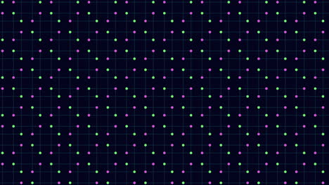 vibrant grid of green and blue dots on dark background