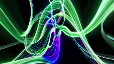 flowing and glowing green energy waves create a mesmerizing display against a dark background, generating a dynamic and vibrant visual effect that captivates the viewer