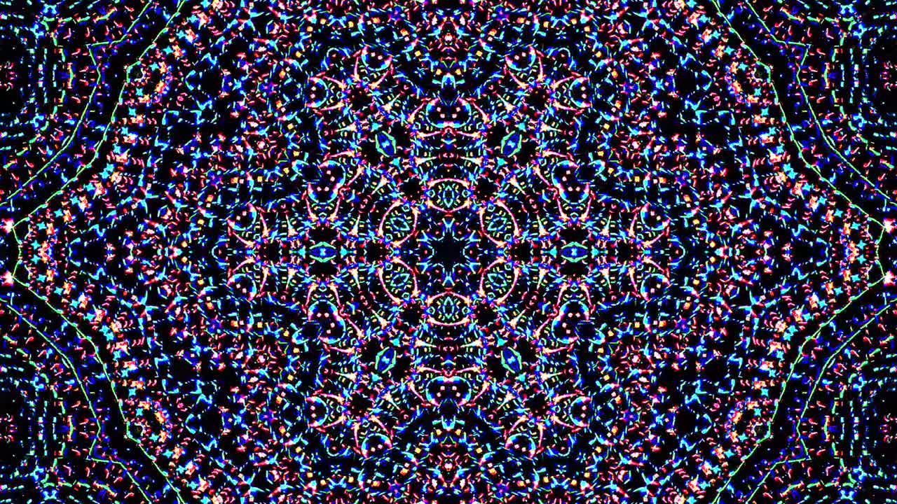 Beautiful abstract kaleidoscope that shines, a radiant light that regulates the subtle movements