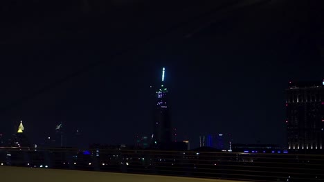 night city skyline with illuminated skyscrapers