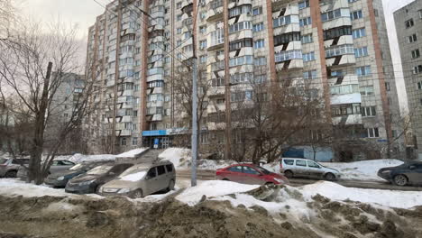 winter cityscape in russian city