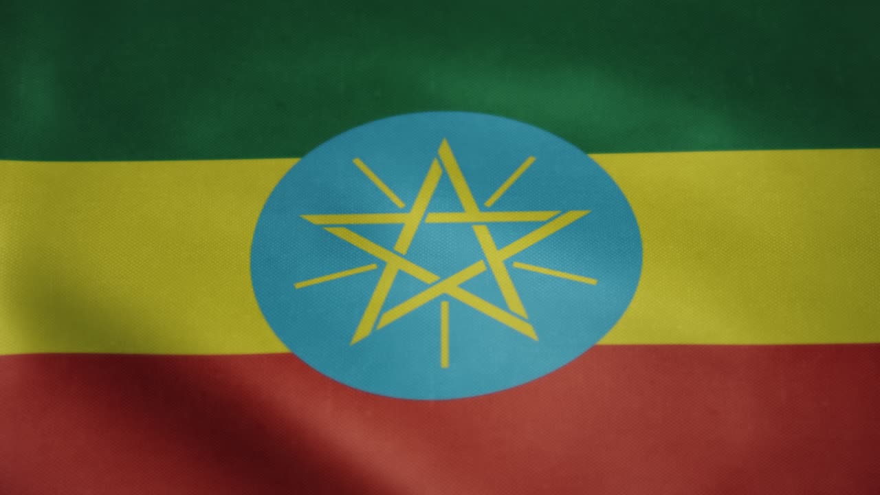 Bandiera dell'Etiopia, che sventola al rallentatore