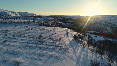 snowy landscape of norway kirkenes during the winter season, norway