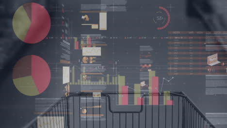 animación de estadísticas, procesamiento de datos financieros con carrito de compras