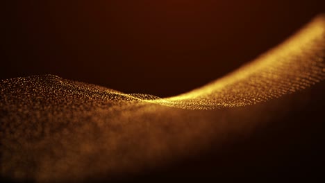 space dust particles wave flow 3d video motion abstract modern loop seamless golden glittering blurred futuristic animated background