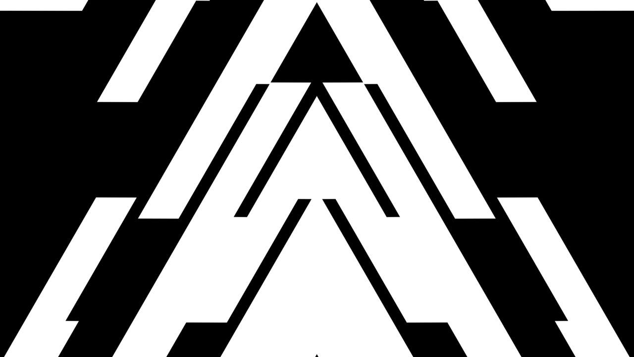 Abstract Geometric Animation of Expanding White Shapes on Black Background