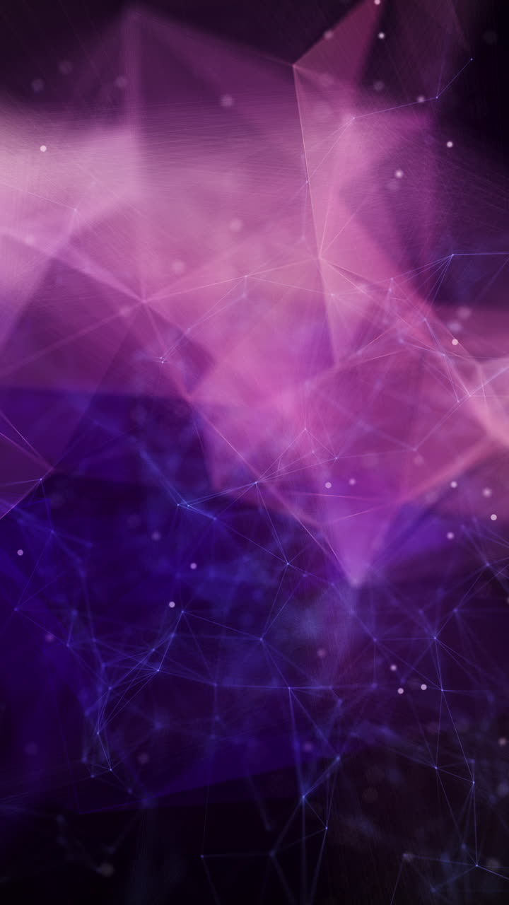 Animated abstract connection of digital lines and dots technology background. Digital network connection of lines and dots. Looped. Vertical video.