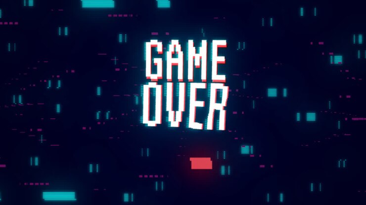 Motion Graphic of Glitch game over background